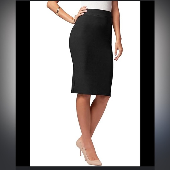 Urban CoCo Women's Elastic Waist Stretch Bodycon Midi Pencil Skirt Medium - Picture 1 of 6